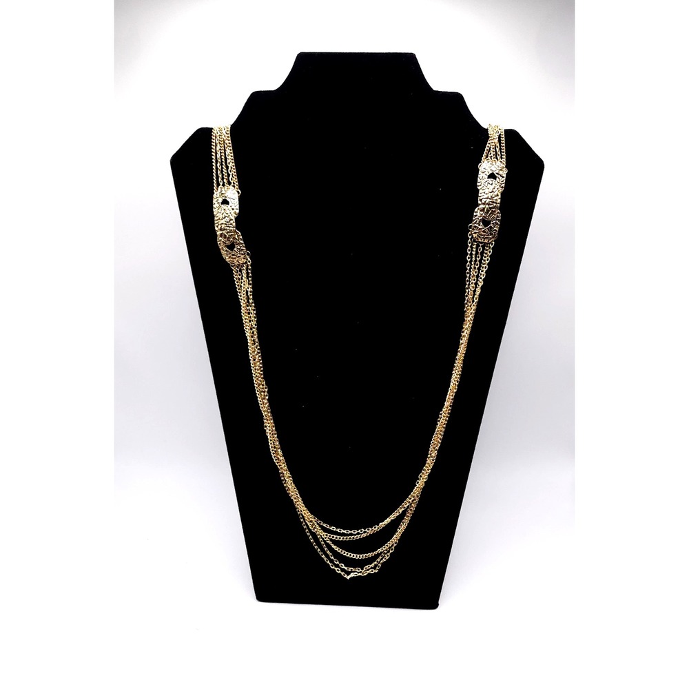 JLO Jennifer Lopez Gold Multi Strand Necklace Y2K 34in